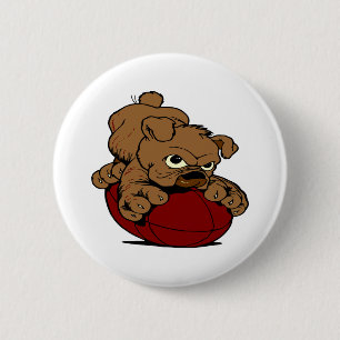 Welpen-Bulldoggen-Fußball Button