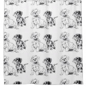 Welpen, Dackel und maltesisches, Freunde Duschvorhang (Vorderseite)