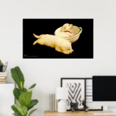 Welpen der reinen Weißen Hirte Poster (Heimbüro)