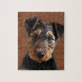 Welpen-Digital-Kunst Airedales Terrier Puzzle (Vertikal)