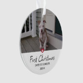 Welpen Erstes Weihnachtsfest Foto Ornament (Vorderseite)