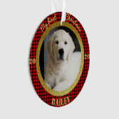 Welpen Erstes Weihnachtsfest-Foto Ornament (Vorderseite)