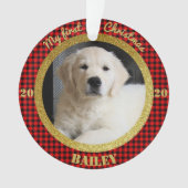 Welpen Erstes Weihnachtsfest-Foto Ornament (Vorderseite)