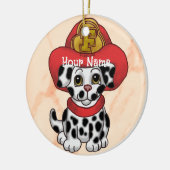 Welpen-Feuerwehrmann-Schmuck Keramik Ornament (Links)