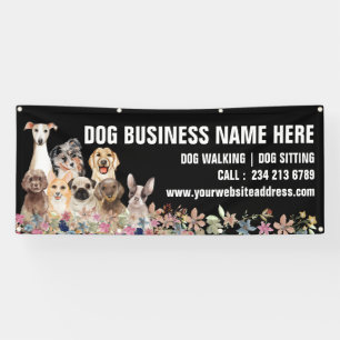 Welpen floraler botanischer Hundebau Banner