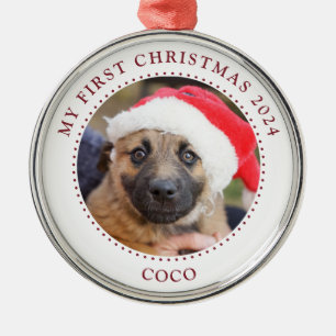 Welpen-Foto-Weihnachtsbaumschmuck Ornament Aus Metall
