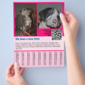 Welpen für den Verkauf Flyer Vorlage QR-Code (Hand)