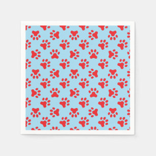Welpen-Geburtstags-Party-Servietten blau rote Pfot Serviette