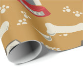 Welpen-Geburtstags-Paw-ty Geschenkpapier (Rolleneckpunkt)