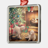 Welpen Golden Retriever Dog Adorable Ornament Aus Metall (Links)