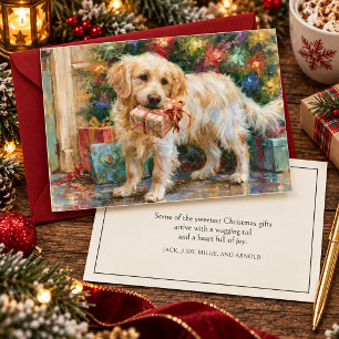 Welpen Golden Retriever Hund Weihnachtsgeschenk Feiertagskarte