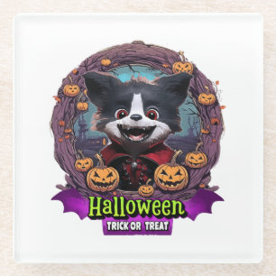Welpen-Halloween-Kostüm Glasuntersetzer