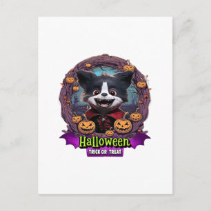 Welpen-Halloween-Kostüm Postkarte