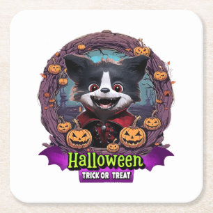 Welpen-Halloween-Kostüm Rechteckiger Pappuntersetzer