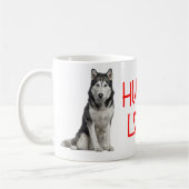 Welpen Hund Lover Niedlichen sibirischen Husky Kaffeetasse (Links)
