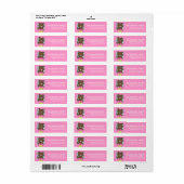 Welpen Hund mit Cupcake Geburtstagsadresse Labels  (Vorne)