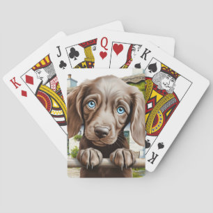 Welpen-Hund spielt Stocking Stuffer Spielkarten