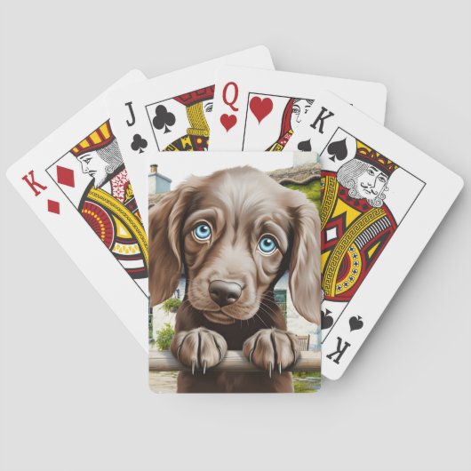 Welpen-Hund spielt Stocking Stuffer Spielkarten (Rückseite)