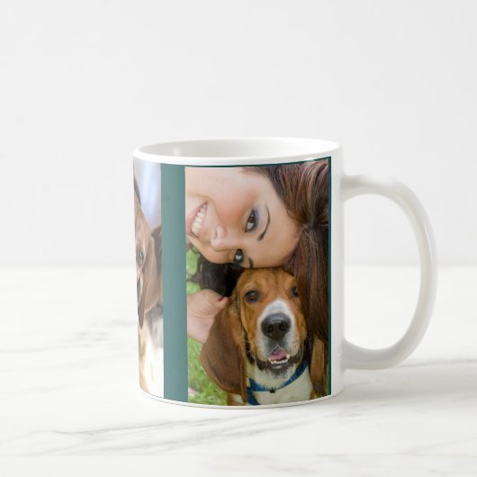 Welpen Hund über 3 Fotos Geschenk Kaffeetasse (Rechts)