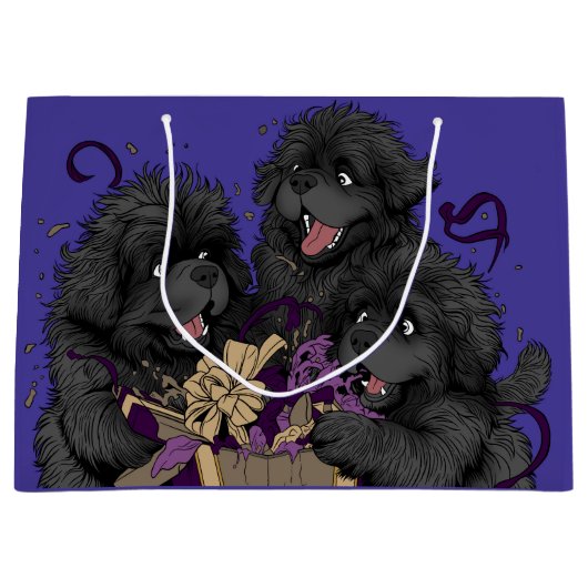 Welpen-Hunde in Neufundland - Eröffnung Große Geschenktüte (Vorderseite)