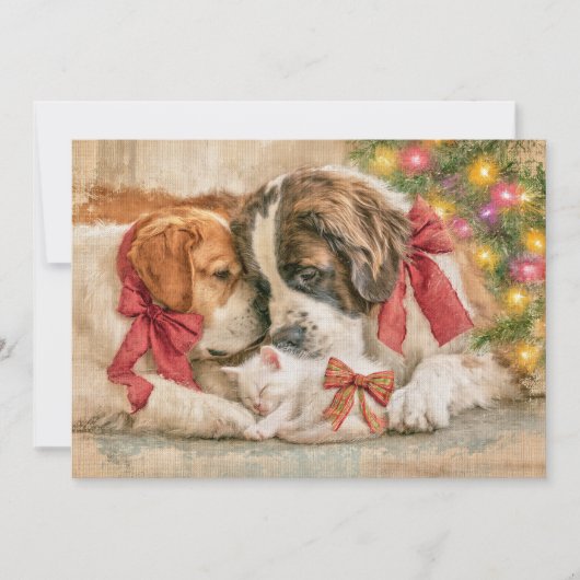 Welpen Hunde Kätzchen Liebe Weihnachten (Vorderseite)