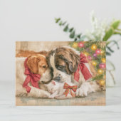 Welpen Hunde Kätzchen Liebe Weihnachten (Stehend Vorderseite)