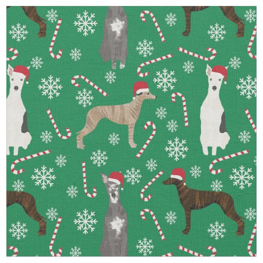 Welpen-Hunde Weihnachten Stoff (Nahaufnahme)
