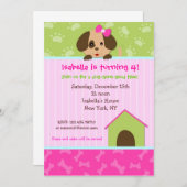 Welpen-Hundegeburtstags-Party Einladungen (Vorne/Hinten)