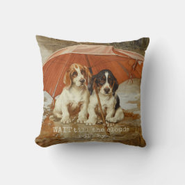 Welpen im Basset unter dem Regenschirm CC0926 Troo Kissen