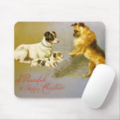 Welpen im Stroh, viktorianische Postkarte Mousepad (Mit Mouse)