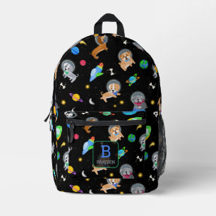 Welpen im Weltraum Wasserfarbe Hund Astronauten Bedruckter Rucksack
