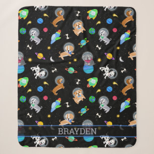 Welpen im Weltraum Wasserfarbe Hund Astronauten Sherpadecke