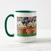 Welpen in der Flowerpots-Tasse Tasse (Links)