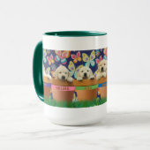 Welpen in der Flowerpots-Tasse Tasse (Vorderseite Links)