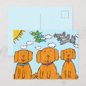 "Welpen in der Sonne" Frohe Postkarte (Vorne/Hinten)