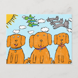 "Welpen in der Sonne" Frohe Postkarte