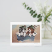 Welpen in Hasen mit Rohren Postkarte (Stehend Vorderseite)