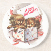 Welpen in Kiste Untersetzer (Vorne)