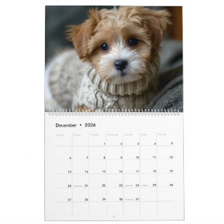 Welpen in Pullovern Kalender
