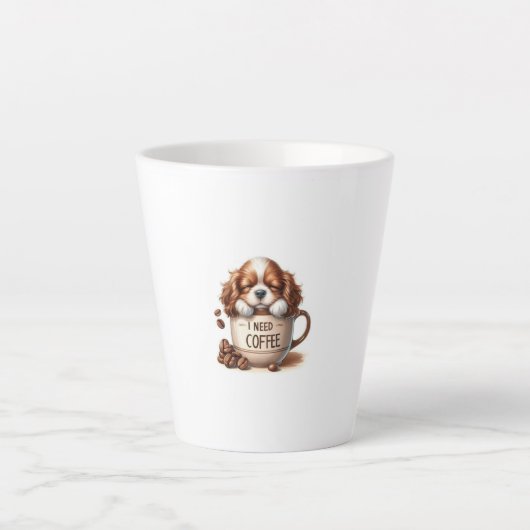 Welpen-Kaffee-Stimmungs-Tasse Milchtasse (Vorderseite)