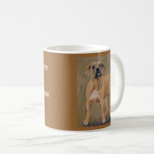 Welpen-Kaffeetasse Clydes Pitbull Kaffeetasse (VorderseiteRechts)