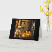 Welpen-Karte Labrador retrievers Halloween Karte (Gelbe Blume)