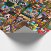 Welpen, Kätzchen und Teddybären Geschenkpapier (Ecke)
