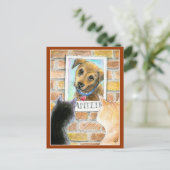 Welpen, Katzen, "Gewollt" Postkarte (Stehend Vorderseite)