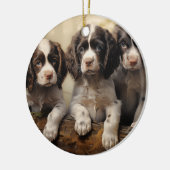 Welpen Keramik Ornament (Links)