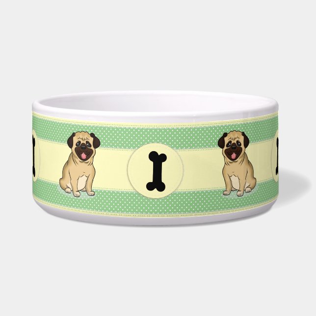 Welpen, Knochen und Polka-Punkte Napf (Vorderseite)