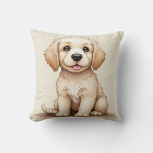 Welpen- & Knochenpilz (Baby Retriever) Kissen