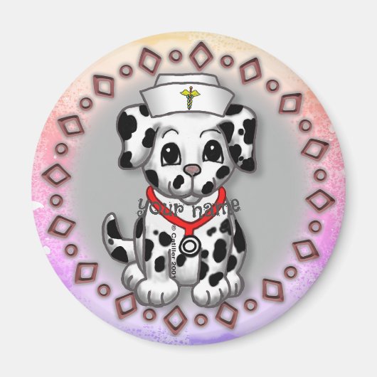 Welpen-Krankenschwester Magnet (Vorne)