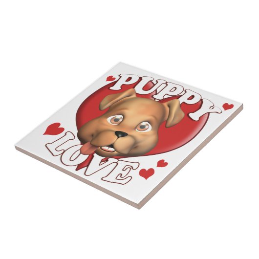 Welpen-Liebe Fliese (Seite)