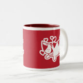 Welpen-Liebe (Hochzeits-Geschenk) Zweifarbige Tasse (VorderseiteRechts)